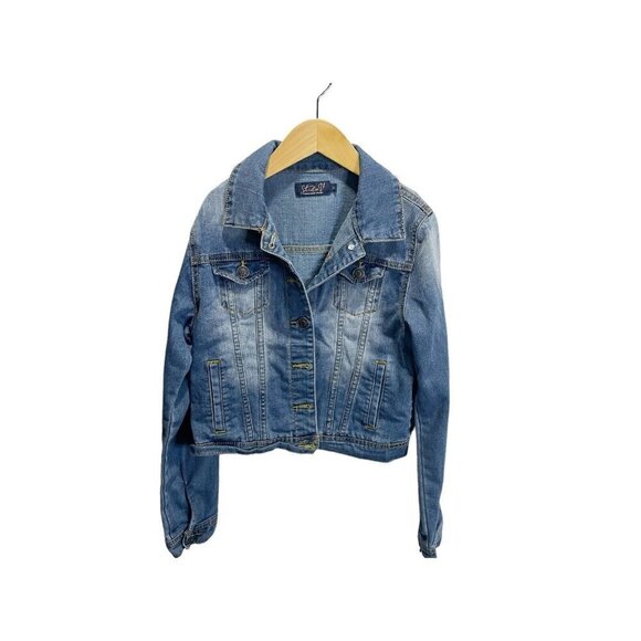 Vigoss Denim Jean Jacket Girl's Sz M 8 Blue Casual Fall - Picture 1 of 4